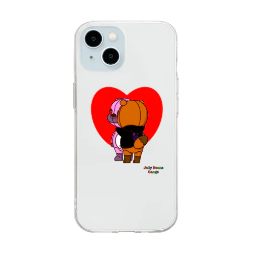 トラタヌ Hug you Soft Clear Smartphone Case