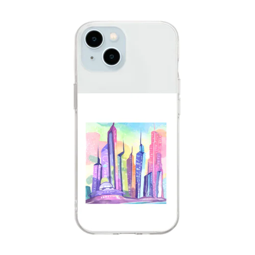 Enchanting Metropolis of the Future Soft Clear Smartphone Case