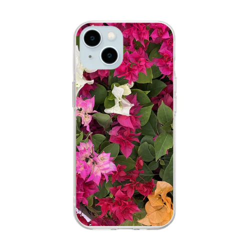 Flower_Bougainvillea Soft Clear Smartphone Case