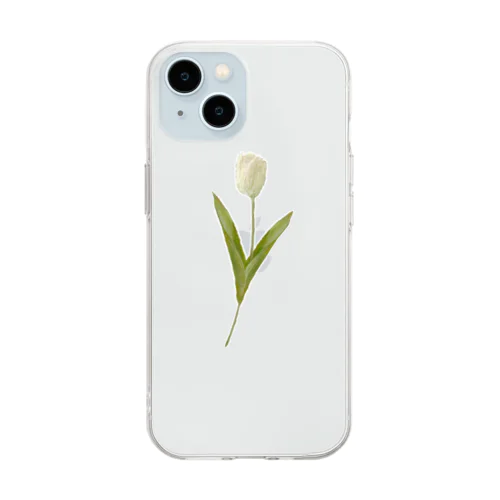 Cream Tulip Soft Clear Smartphone Case