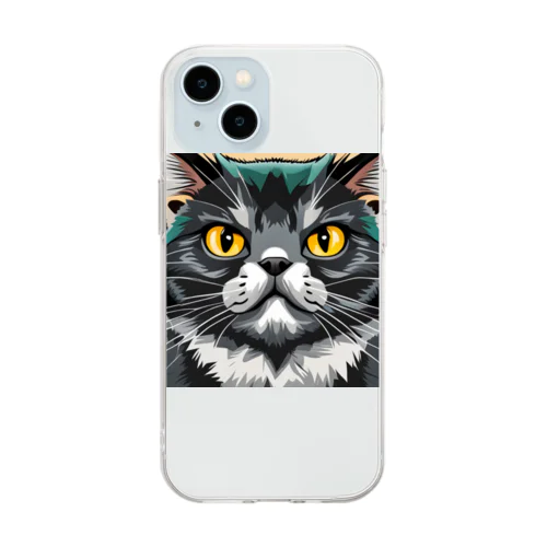 イケてる猫 Soft Clear Smartphone Case