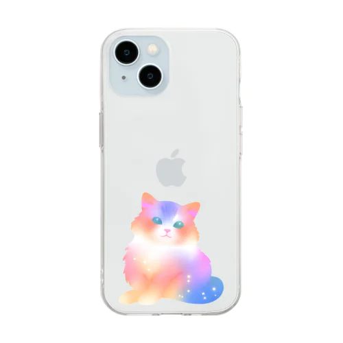 夢ネコの星空 Soft Clear Smartphone Case