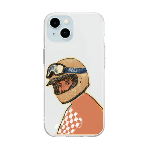 Cafe Racer Rider Soft Clear Smartphone Case