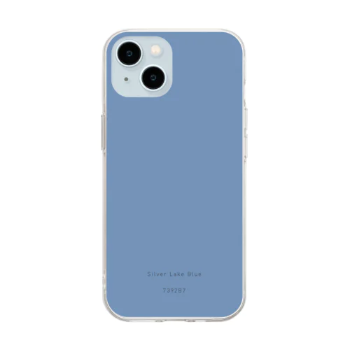 カラーコードIPhoneケース Silver Lake Blue Soft Clear Smartphone Case