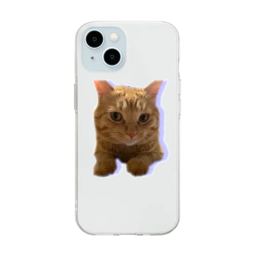 我が家の猫くんです。 Soft Clear Smartphone Case