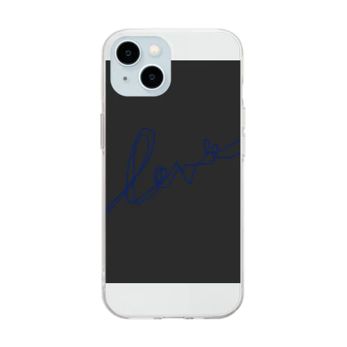 Blue LogoArt × Charcoal Soft Clear Smartphone Case