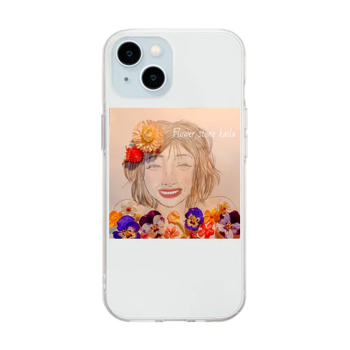 Flower stone kailaのイラスト Soft Clear Smartphone Case