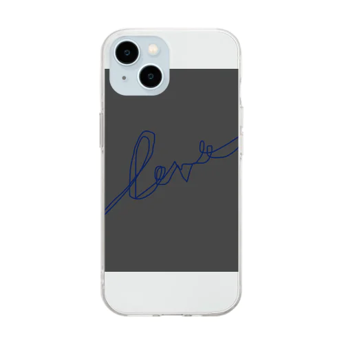 Charcoalgray ✖️ Blue Logoart Soft Clear Smartphone Case