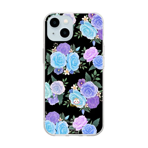 【青紫バラ🌹】 Soft Clear Smartphone Case