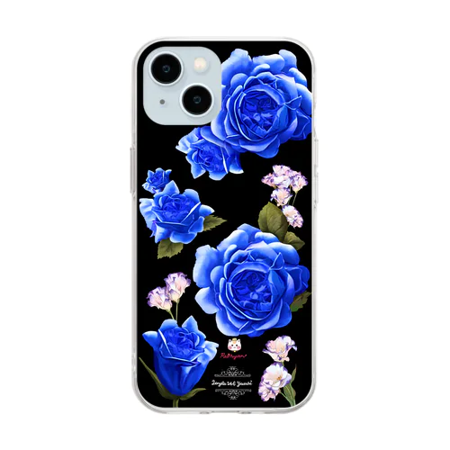 【ロイヤル薔薇】ロイヤルブルー Soft Clear Smartphone Case