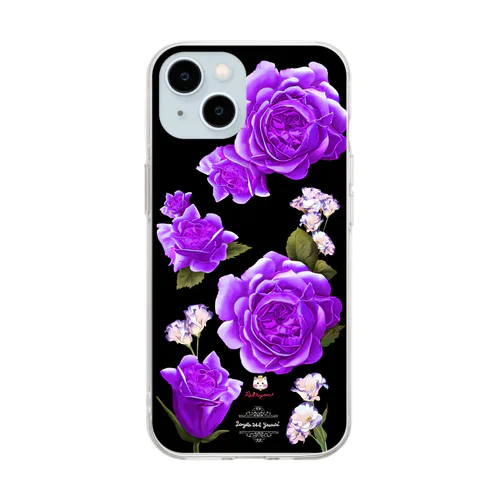 【ロイヤル薔薇🌹】バイオレット紫 Soft Clear Smartphone Case