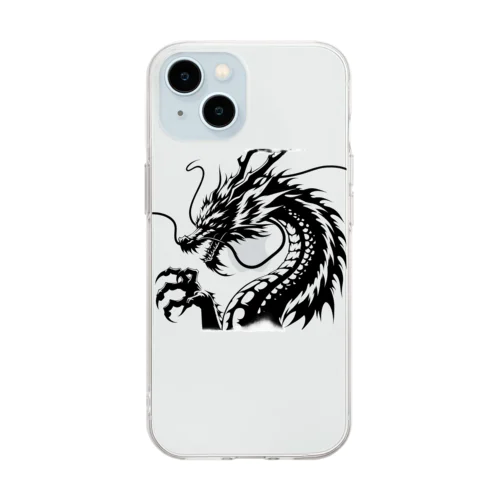 ドラゴンの楽書き2 Soft Clear Smartphone Case