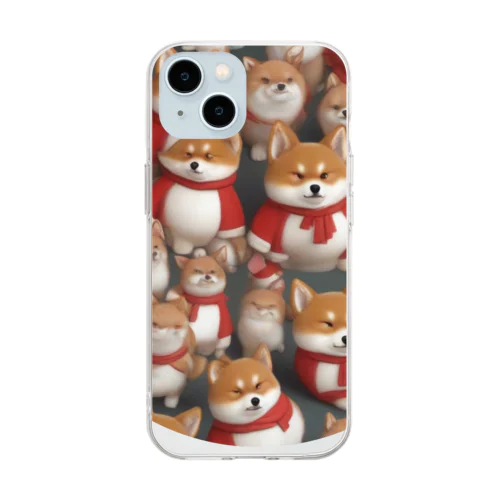 芝犬サンタ⑦ Soft Clear Smartphone Case