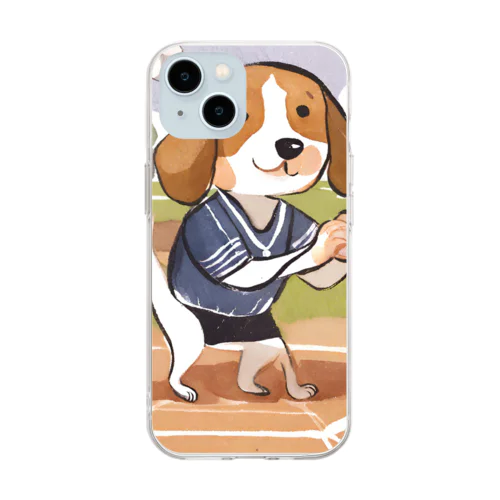 野球犬 Soft Clear Smartphone Case