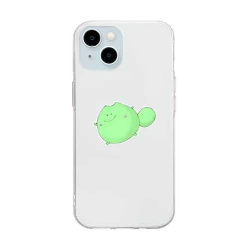 にゃぴわらちゃん（グリーン） Soft Clear Smartphone Case