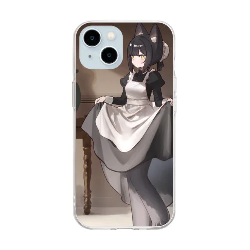 猫メイドiPhoneケース Soft Clear Smartphone Case