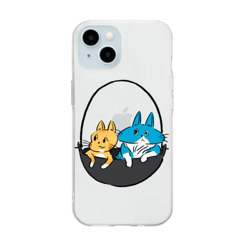 芋煮鍋ねこ Soft Clear Smartphone Case