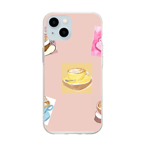 Sweet　cafe Soft Clear Smartphone Case