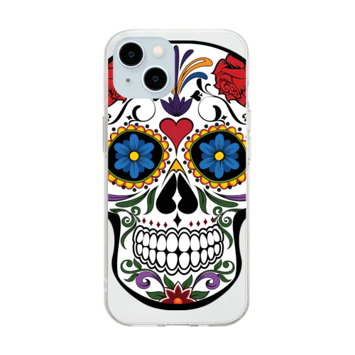 Colorful Skull   カラフル な スカル. はでな 頭蓋骨 Soft Clear Smartphone Case