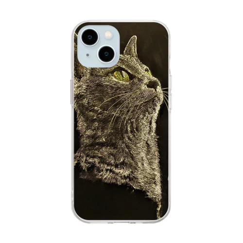 チョークアートシリーズ キリリねこ Soft Clear Smartphone Case
