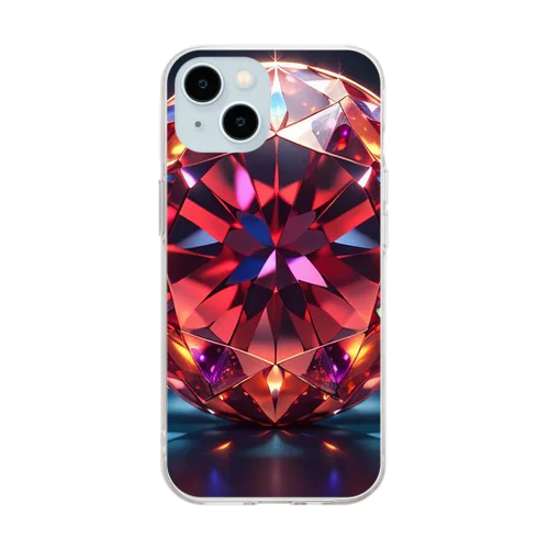 赤い水晶 Soft Clear Smartphone Case