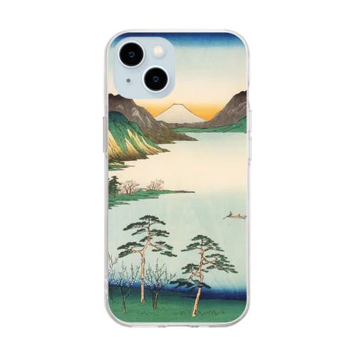 広重「冨二三十六景㉘　信州諏訪之湖」歌川広重の浮世絵 Soft Clear Smartphone Case