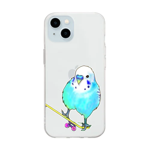 スケボーインコ　タロ Soft Clear Smartphone Case