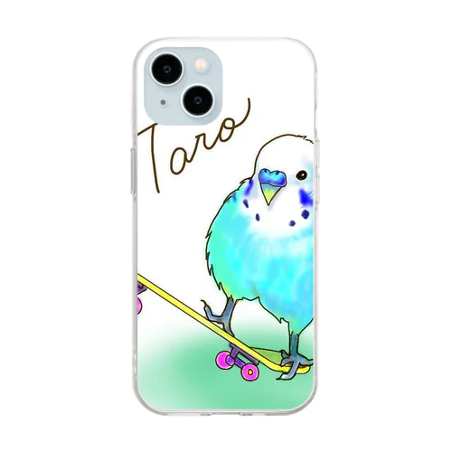 スケボーインコ　タロ Soft Clear Smartphone Case