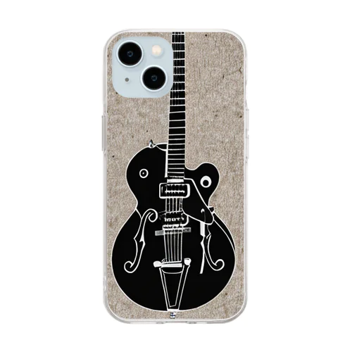 ブラックギターrock’n’ROLL Soft Clear Smartphone Case