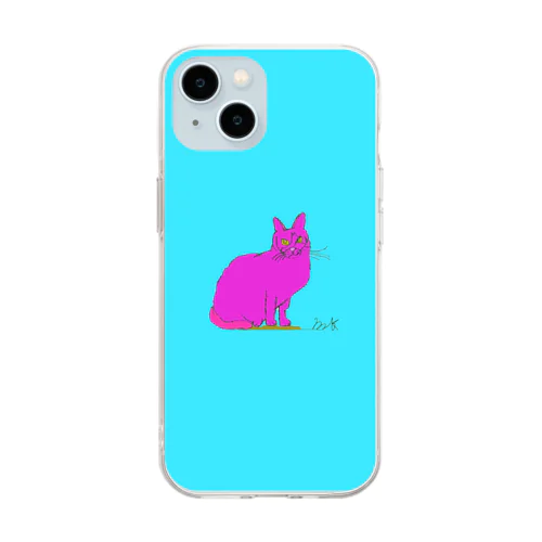 neko-Blue Soft Clear Smartphone Case