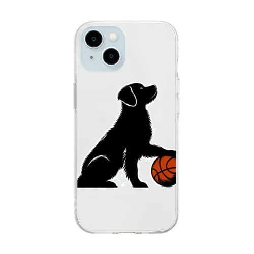 犬とバスケットボール Soft Clear Smartphone Case