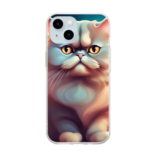 ごきげんなペルシャ猫 Soft Clear Smartphone Case