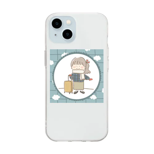 冬の旅行 Soft Clear Smartphone Case