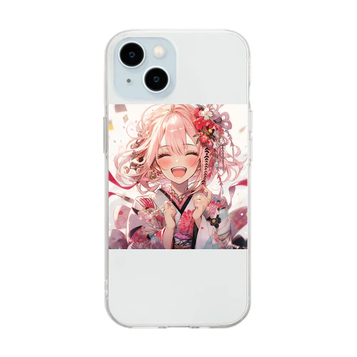 笑顔の花開き Soft Clear Smartphone Case