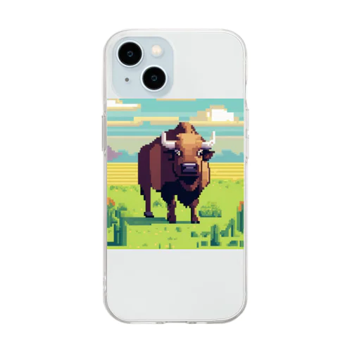 ドット絵のサイ Soft Clear Smartphone Case