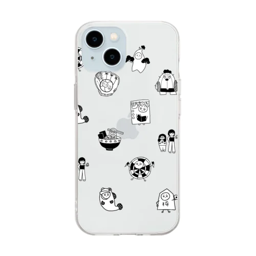 総柄favorite Soft Clear Smartphone Case