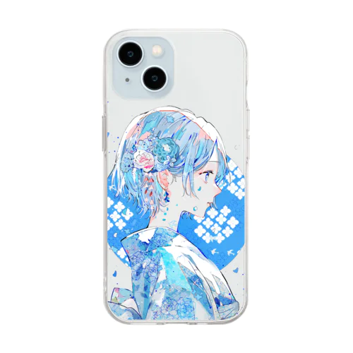 青着物 Soft Clear Smartphone Case