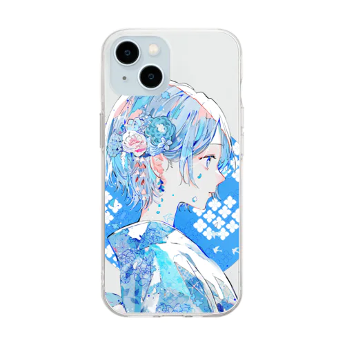 青着物 Soft Clear Smartphone Case