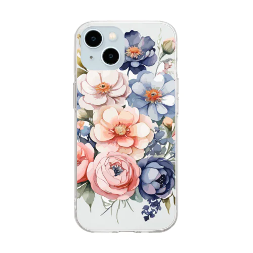 パステルカラーの花束 Soft Clear Smartphone Case