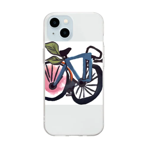 自転車イラスト Soft Clear Smartphone Case