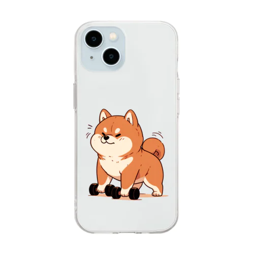 筋トレ柴犬くん Soft Clear Smartphone Case