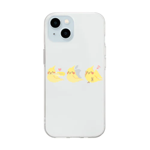 ピコピコオカメインコ Soft Clear Smartphone Case
