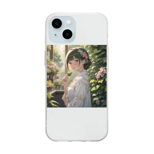 植物や花を大切にする環境意識の高い子リス Soft Clear Smartphone Case