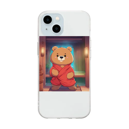 サウナテディベア Soft Clear Smartphone Case