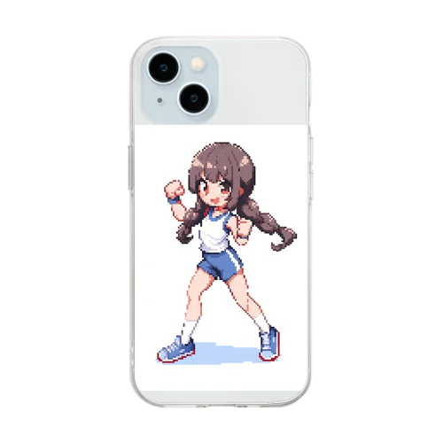 ドット絵体操服の女の子 Soft Clear Smartphone Case