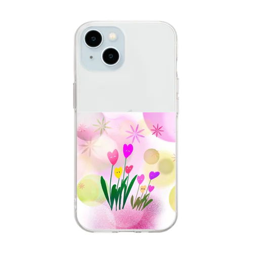 お花ぽかぽか Soft Clear Smartphone Case