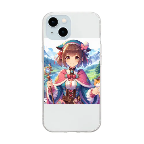 キュートでユニークなコスプレ女子 Soft Clear Smartphone Case