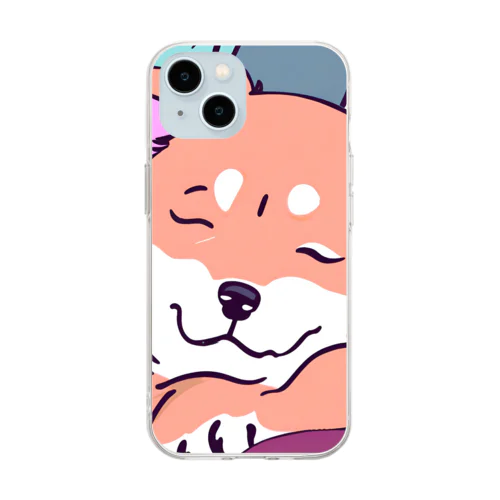 寝顔わんこ001 Soft Clear Smartphone Case