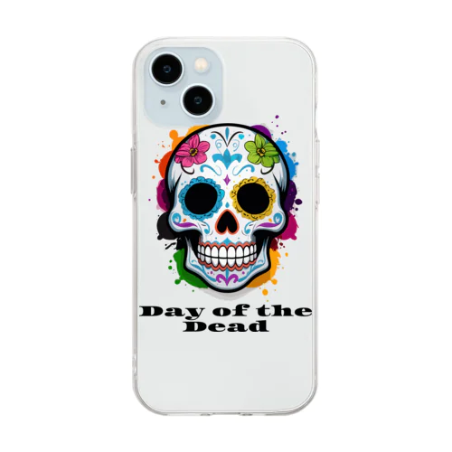 Day of the Dead スカル Soft Clear Smartphone Case