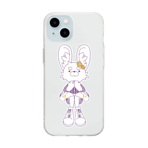 おすわりぴょん子 Soft Clear Smartphone Case